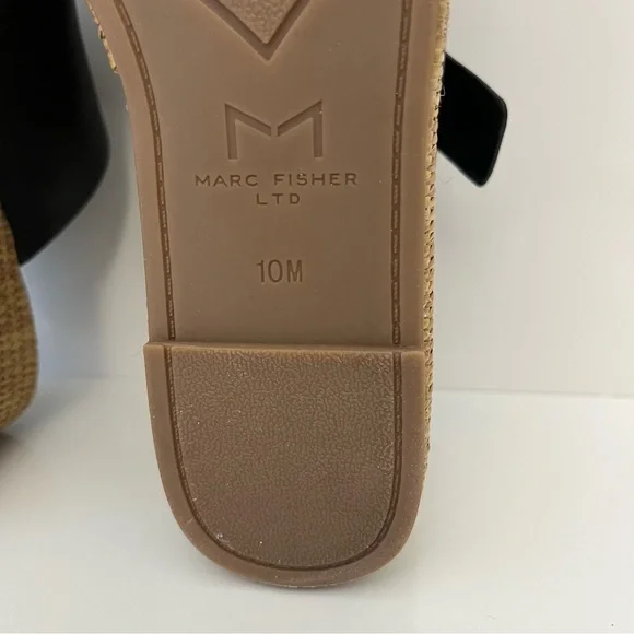 MARC FISHER Palery Platform Raffia Slide Sandal in Black NEW - Picture 11 of 13